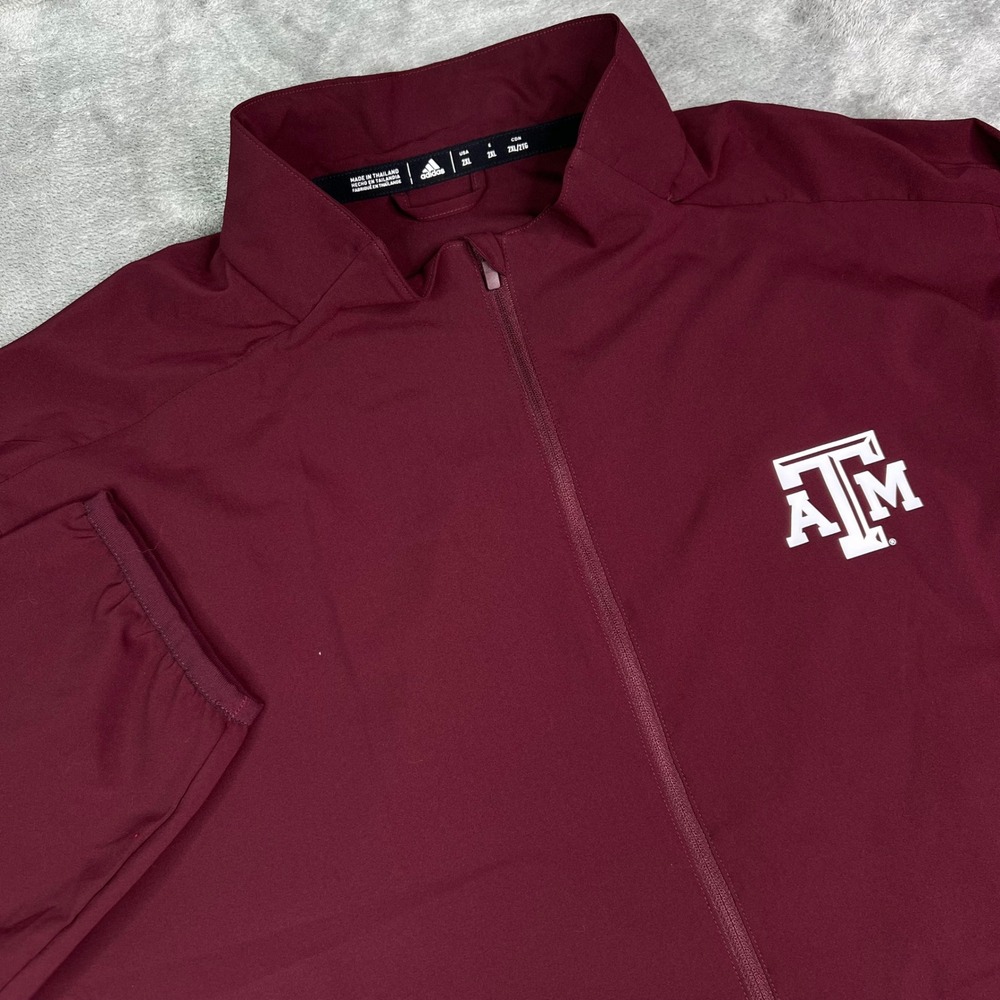 Adidas Texas A&M 1/4 Zip Pullover Mens 2XL Maroon Climalite Performance Jacket